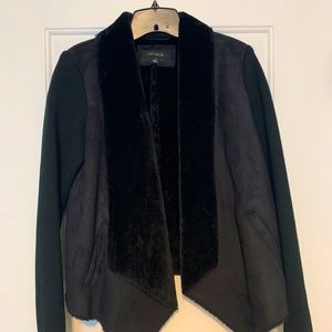 Ann Taylor black fur collar/lined jacket